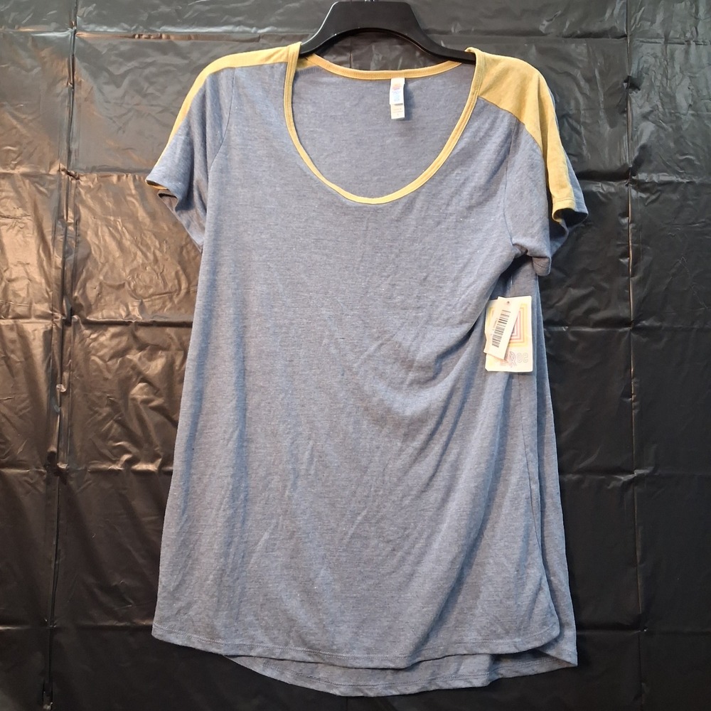 LuLaRoe Product Type Womens S Classic T Blue Yellow Colorblock NEW